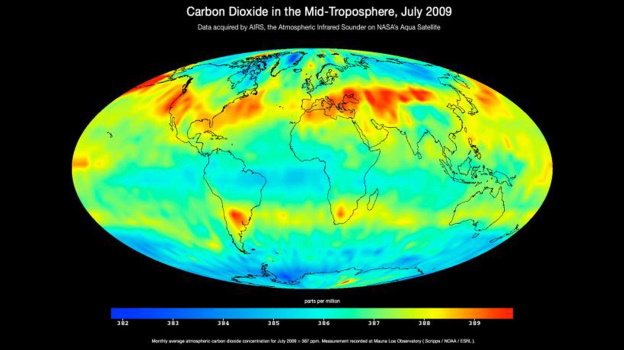 Carbon dioxide in the mid-troposphere